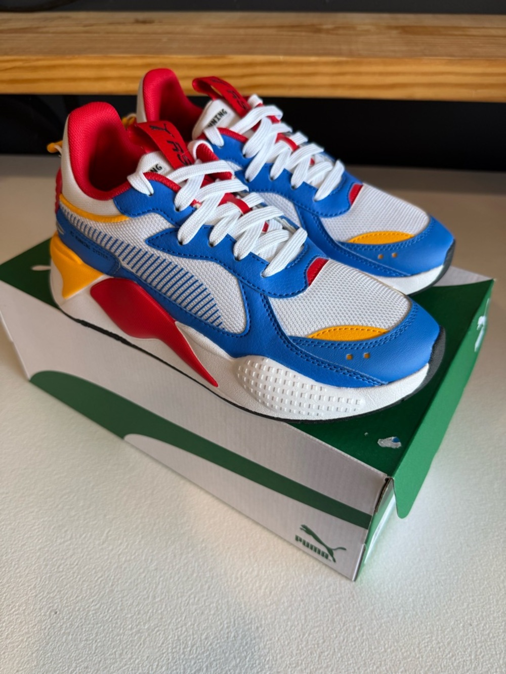 Puma Blue White Red Yellow Low-Top Sneakers